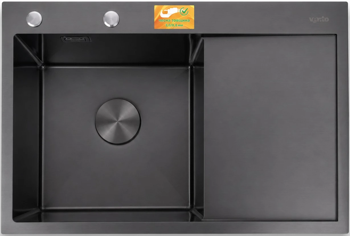 Мийка кухонна Ventolux HMKS LW 7850 PVD BK 3/0,8